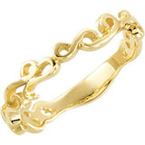 14K Yellow 4mm Scroll Design Band