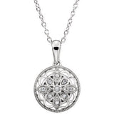 Sterling Silver .05 CTW Diamond 18" Necklace