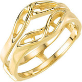 14K Yellow Accented Ring Guard Mounting