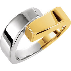 14K Yellow & White Bypass Ring