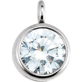 14K White .015 CTW Diamond Micro Bezel Dangle