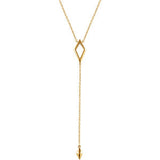 14K White Geometric Y 16-18" Necklace