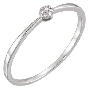 14K White .025 CTW Diamond Ring