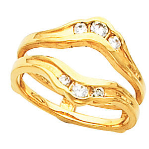 14K Yellow 1-4 CTW Diamond Accented Ring Guard