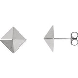 14K Yellow Pyramid Earrings