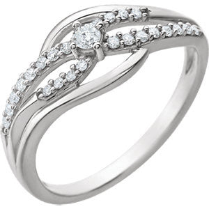 14K White 1-5 CTW Diamond Ring