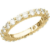 14K White 2 CTW Diamond Eternity Band Size 7