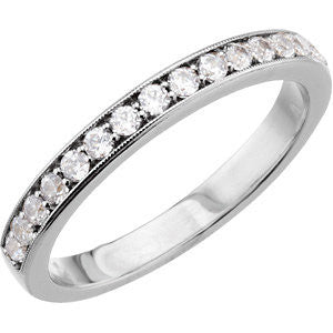 Platinum 1-3 CTW Diamond Band for 4.5 & 5mm Engagement