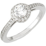 14K White 1-6 CTW Diamond Band for 4.1mm Round Engagement Ring