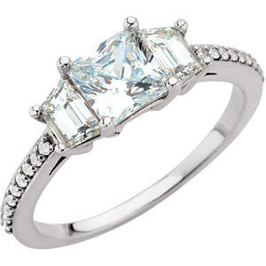 14K White 1 5-8 CTW Diamond Engagement Ring