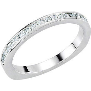 14K White 1-2 CTW Diamond Straight Band