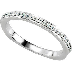 14K White 1-8 CTW Diamond Band