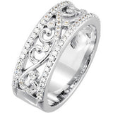 14K White 3-8 CTW Diamond Anniversary Band