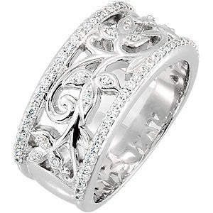 14K White 3-8 CTW Diamond Anniversary Band