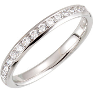 14K White 3-8 CTW Diamond Band