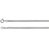 Sterling Silver 2.25mm Solid Curb Link 20" Chain