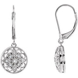 Sterling Silver 1-10 CTW Diamond Lever Back Earrings