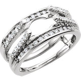 14K White 1/2 CTW Black & White Diamond Ring Guard