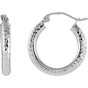 Diamond Cut Hoop Earrings