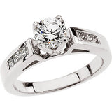 14K White 1 3-8 CTW Diamond Engagement Ring