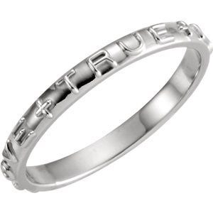 Sterling Silver True Love Chastity Ring Size 11