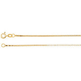 14K Yellow 1.3mm Solid Box 7" Chain