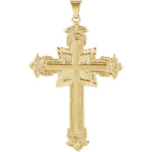 14K Yellow 43x31mm Cross Pendant