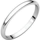 Sterling Silver 5mm Half Round Light Band