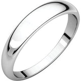 Platinum 6mm Half Round Tapered Band