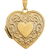 14K Yellow Heart Shaped Locket