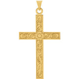 14K Yellow 18x12mm Design Cross Pendant