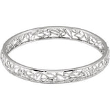 Sterling Silver Textured Bark Bangle Bracelet