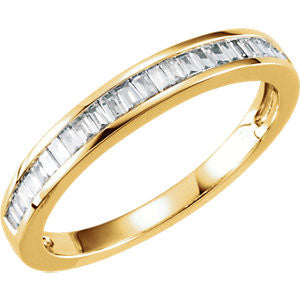 14K White 1-4 CTW Diamond Anniversary Band Size 7