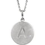 Sterling Silver .005 CTW Diamond Letter "C" Initial Disc 18" Necklace