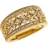 14K Yellow 5-8 CTW Diamond Band Size 7