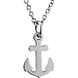 Sterling Silver Tiny Posh Petite Anchor 16-18" Necklace