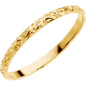 14K Yellow Youth Etched 1.5mm Band