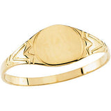 14K Yellow 6mm Youth Signet Ring