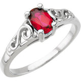 14KW July Imitation Birthstone Ring