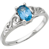 14KW July Imitation Birthstone Ring