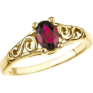 14KY January Imitation Birthstone Ring