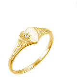 14K White .01 CTW Diamond Heart Ring