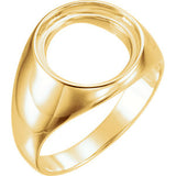 14K Yellow 13mm Men's Coin Ring