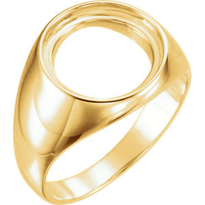 14K Yellow 13mm Men's Coin Ring