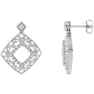 Sterling Silver 1-5 CTW Diamond Earrings