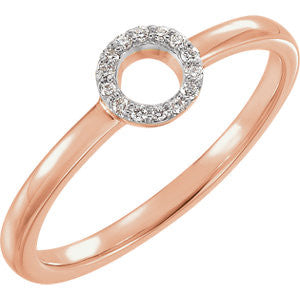 14K Rose .06 CTW Diamond Circle Stackable Ring