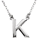 14K Yellow Letter "J" Block Initial 16" Necklace