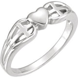 Heart & Cross Ring