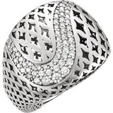 14K White 5-8 CTW Diamond Pierced Style Ring