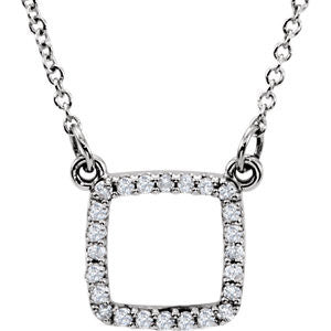 14K White 1/8 CTW Diamond 16" Necklace